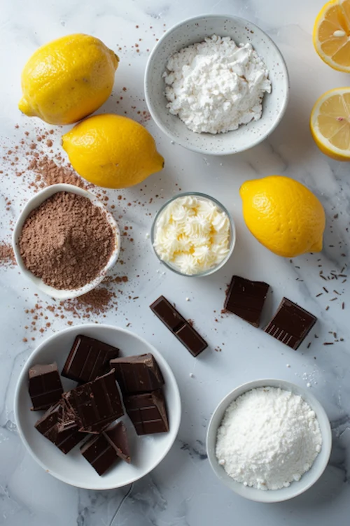 ingredientes Bizcocho de limón y chocolate